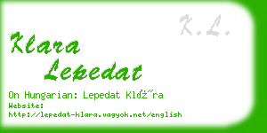 klara lepedat business card